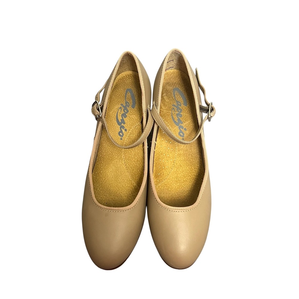Capezio Tele Tone‎ Tap Shoes Womens 5M Tan Leather Character Dance Shoes